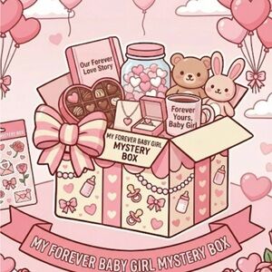 Pink 'My Forever Baby Girl Mystery Box' Illustrated Print